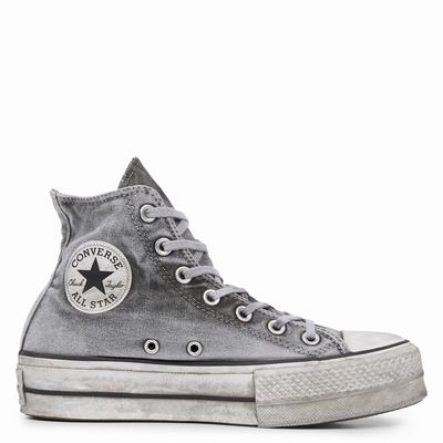 Női Converse Chuck Taylor All Star Lift Smoked Canvas Platform Cipő CO0378269 Szürke/Fehér